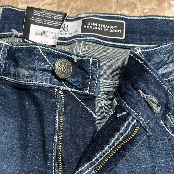 Rock& Republic jeans, men 34x32 SLIM  ,STRAIGHT,blue ,logo,denim,NWT, faded - Picture 7 of 12